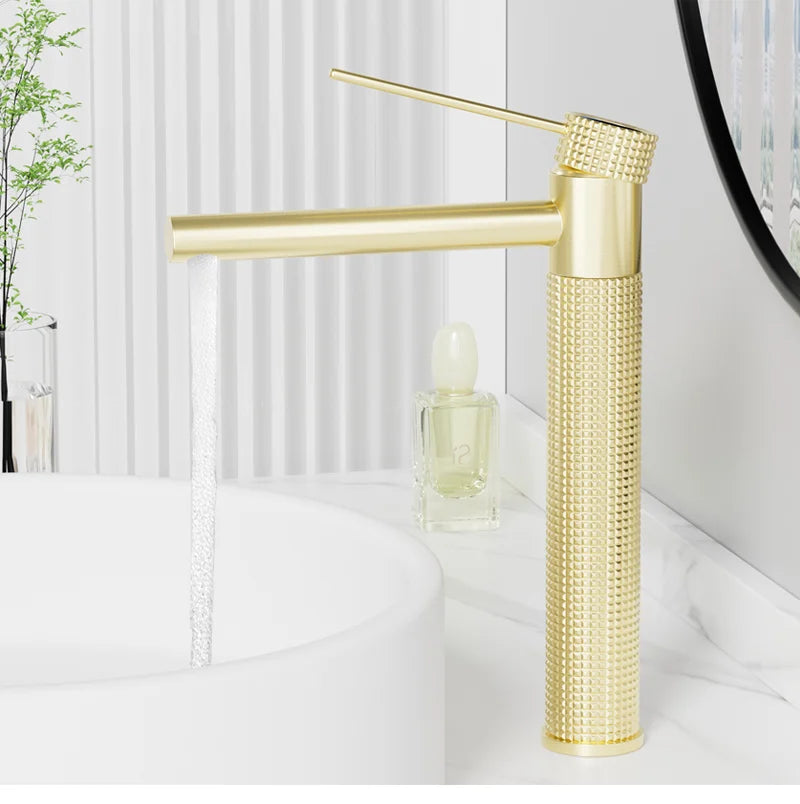 Black Basin Faucet Bathroom Washbasin Water Mixer Tap Hot Cold Water Basin Sink Tap Bathroom Faucet Tap Brushed Gold Faucet