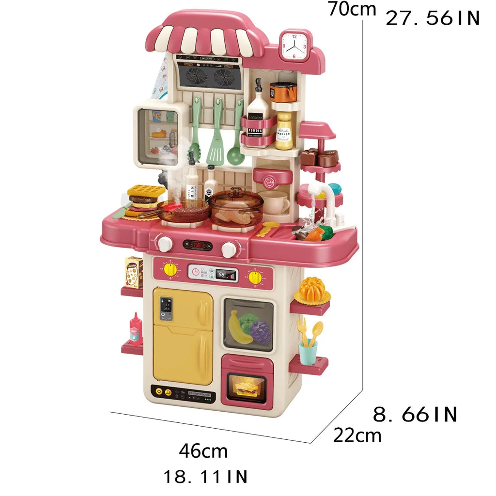 Children Kitchen Play Set Simulated Food Cooking Tableware Kitchenware Kit Kids Role Play House Game Toy Birthday Gift for Girl