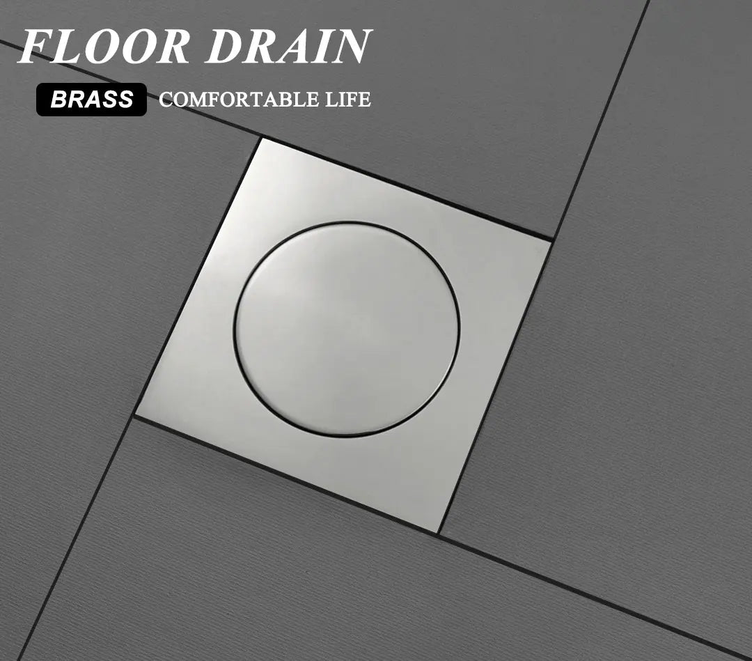 Pop Up Foot Floor Drain 10CM Brass Chrome Anti-odor Bath Drains Push Down Deodorization Gold Matte Black Shower Room Cover Plug