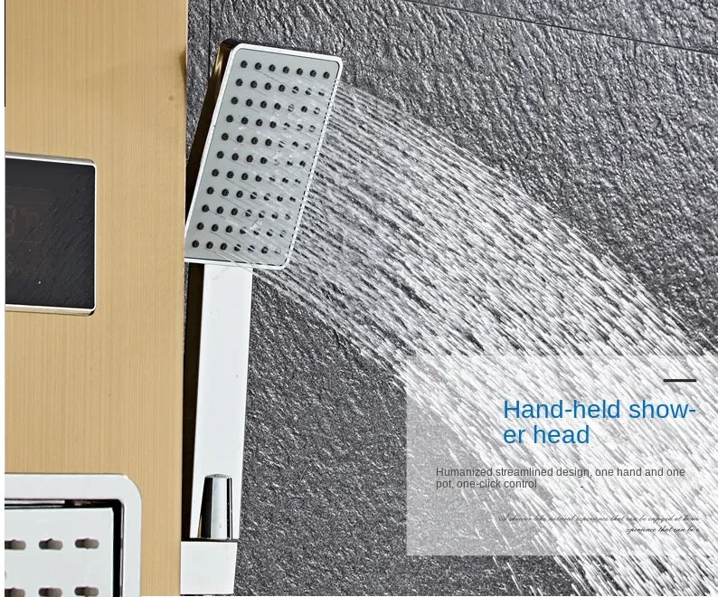 Stainless steel intelligent constant temperature wall-mounted integrated shower screen Shower temperature display shower set sho