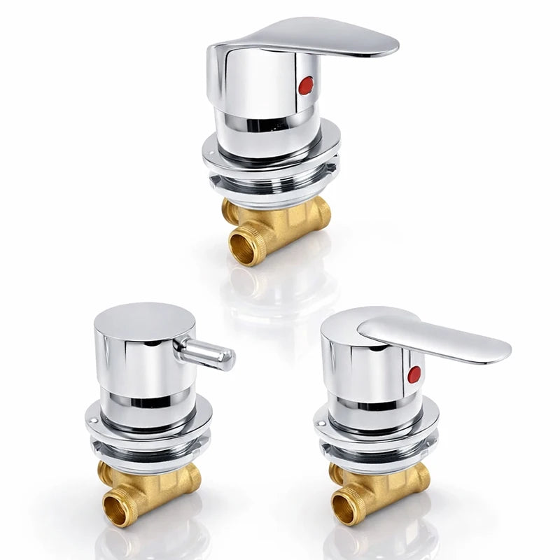 One Way Shower Faucet Mixer Valve Brass Hot Cold Water Diverter Screw Thread Big Hole Size 50-55mm for Shower Room Bathroom