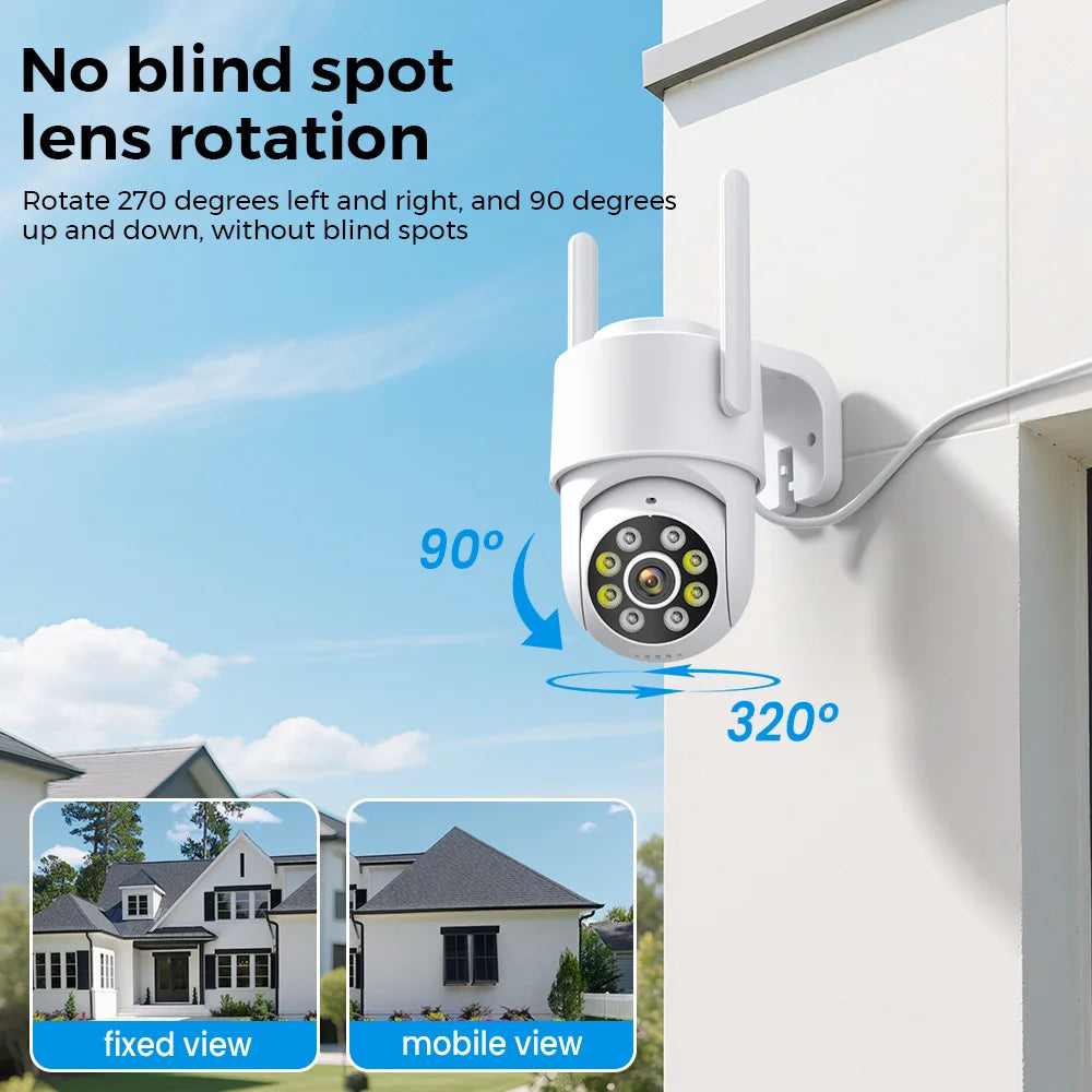 4MP 2K Wifi IP Camera Outdoor with AI Human Detect Auto Tracking Wireless PTZ H.265 P2P Audio 1080P Security CCTV Camera