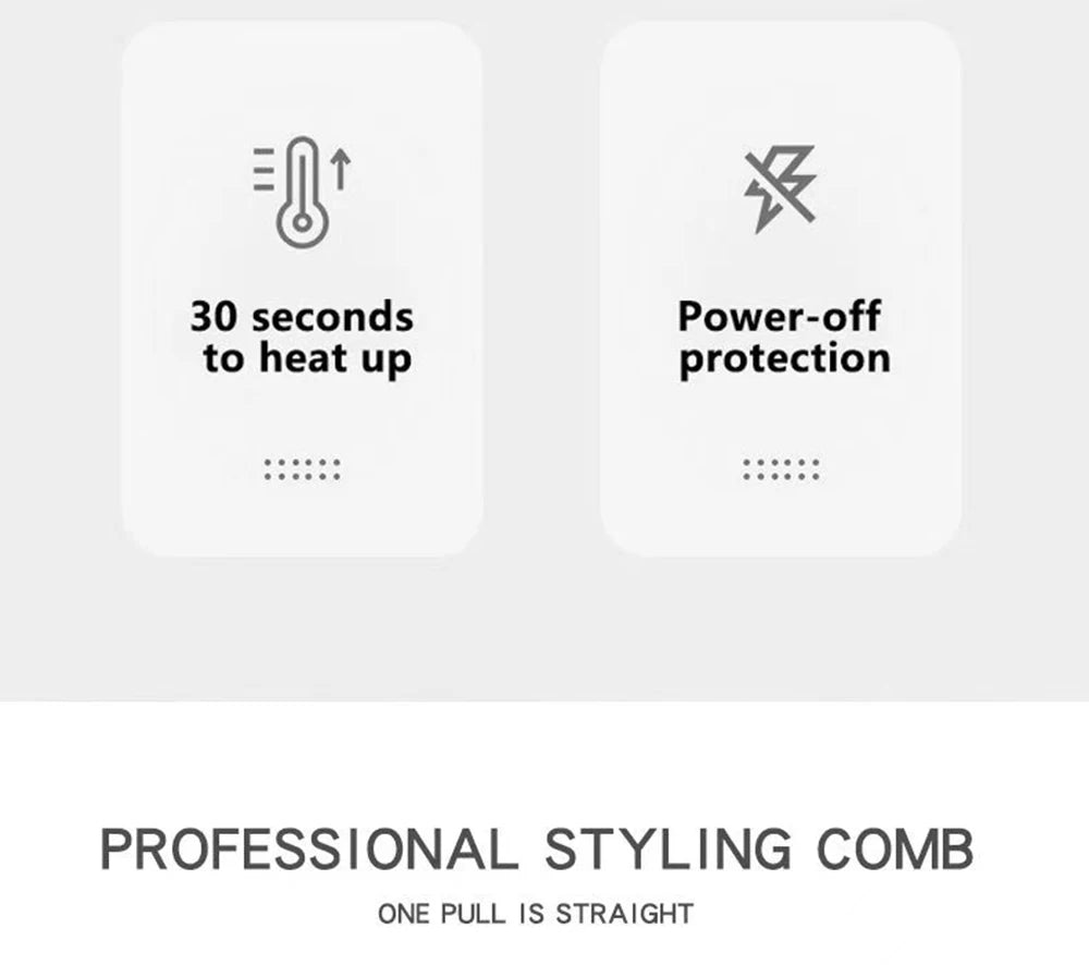 Electric  Double-tube Hot Comb Hair curler Hair Straightener Comb Negative Ion Anti-Scalding Styling Tool Straightening Brush
