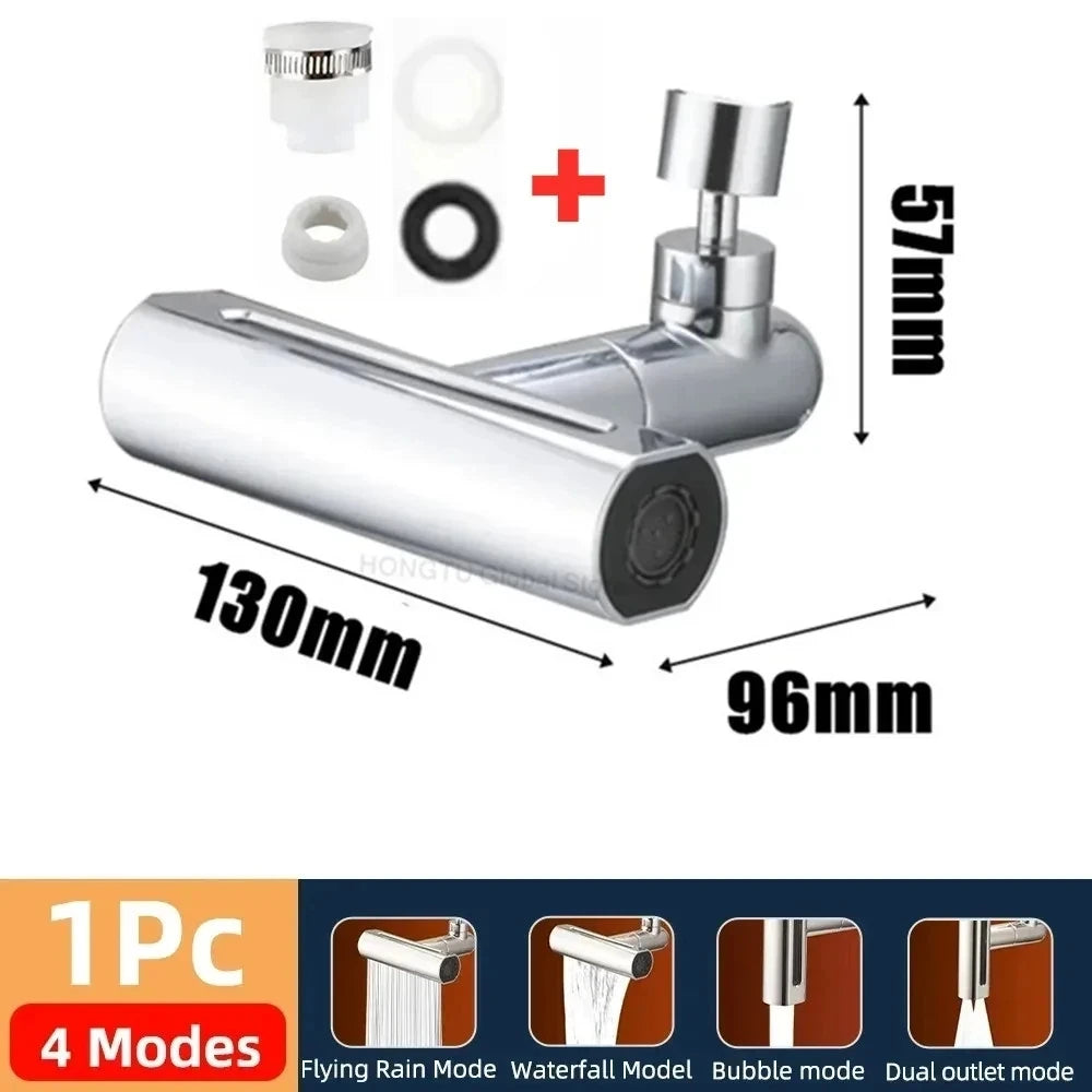 4 Mode Real Waterfall Kitchen Faucet Extension Adapter for Bathroom Basin Aucets Bubbler Nozzle Waterfall Sprayer Tap Fit Shower