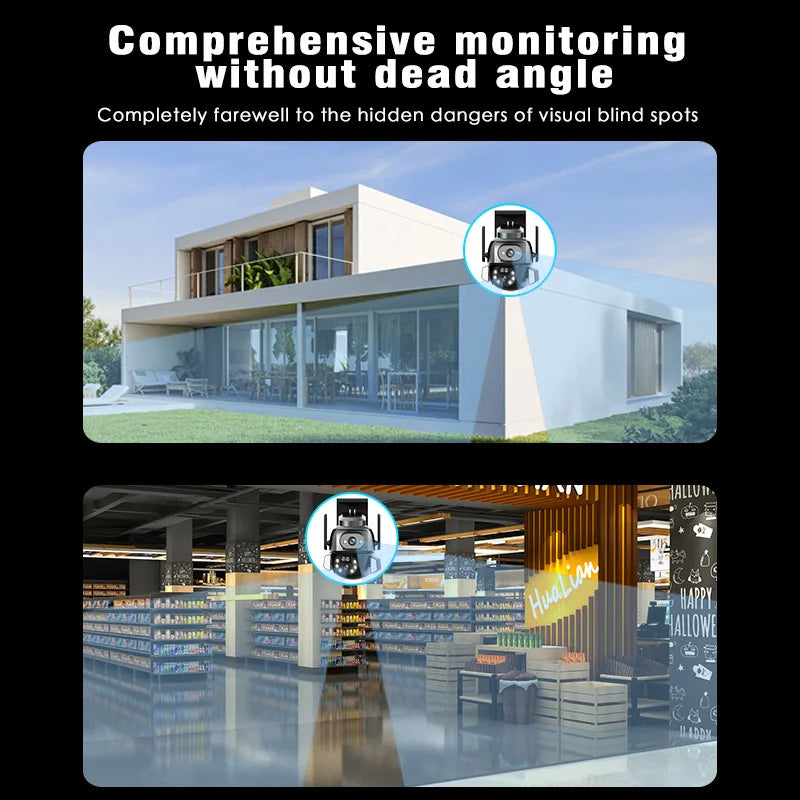 4MP UHD Carecam APP Dual Lens Wireless PTZ IP Dome Camera Full Color AI Humanoid Detection Home Security CCTV Baby Monitor