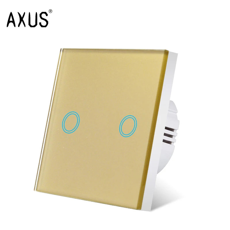 EU AC100-240V Tempered White Crystal Glass Touch Switch Panel Wall Light Switches Sensor Button 1/2/3Gang Lamp Interruttore