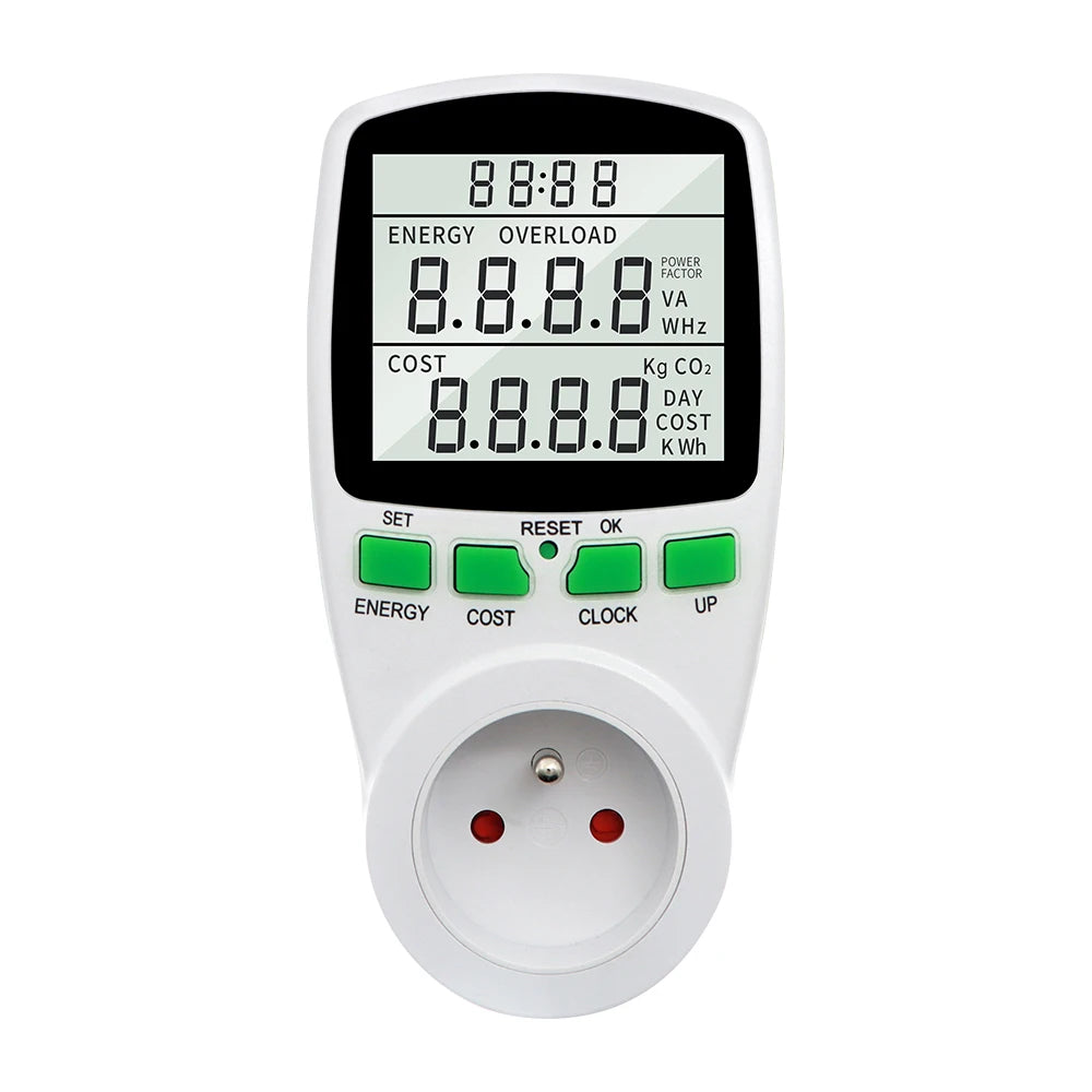 Electricity Power Meter Wattmeter LCD Energy Meter Socket Electric Tester Measuring Outlet Power Analyzer EU UK AU US FR