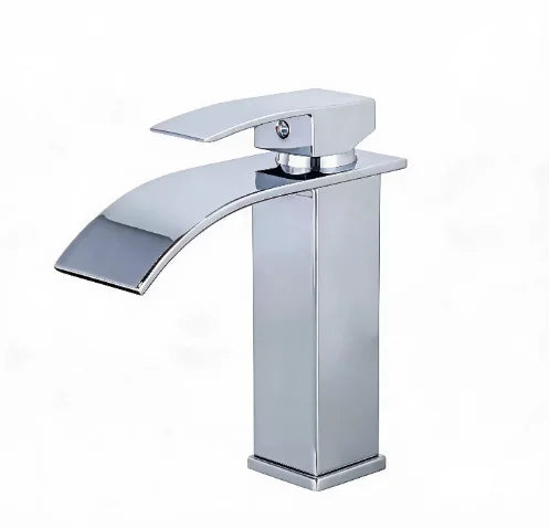Modern Black Stainless Steel High-Low Spout Waterfall Faucet, Hot Cold Mixer Tap for Home Bathroom Vanity Sink, Premium Wash Bas