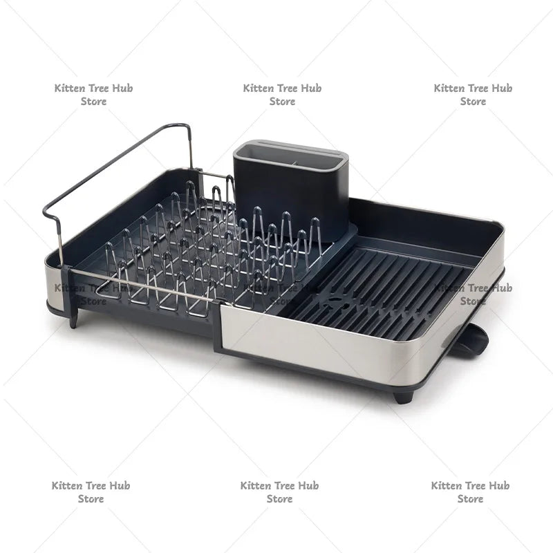 Kitchen Drainage  Rack  Drying Rack Cupboard Storage Cutlery Rack Adjustment Automatic Pull-out Water