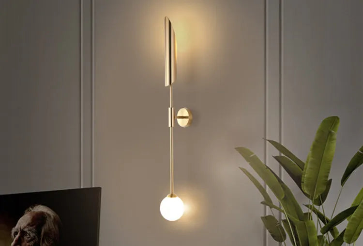 moderm luxury single double head wall lamp golden lnclined tube wall light Mirror light stair living room bedroom deco luminaire