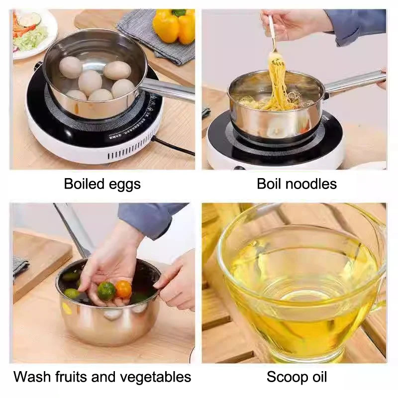 Stainless Steel Water Ladle Pan Pot Thickening Non-stick Suop Pan With Handle Or Plastic Ladle Household Kitchen Gadgets〔CC11〕