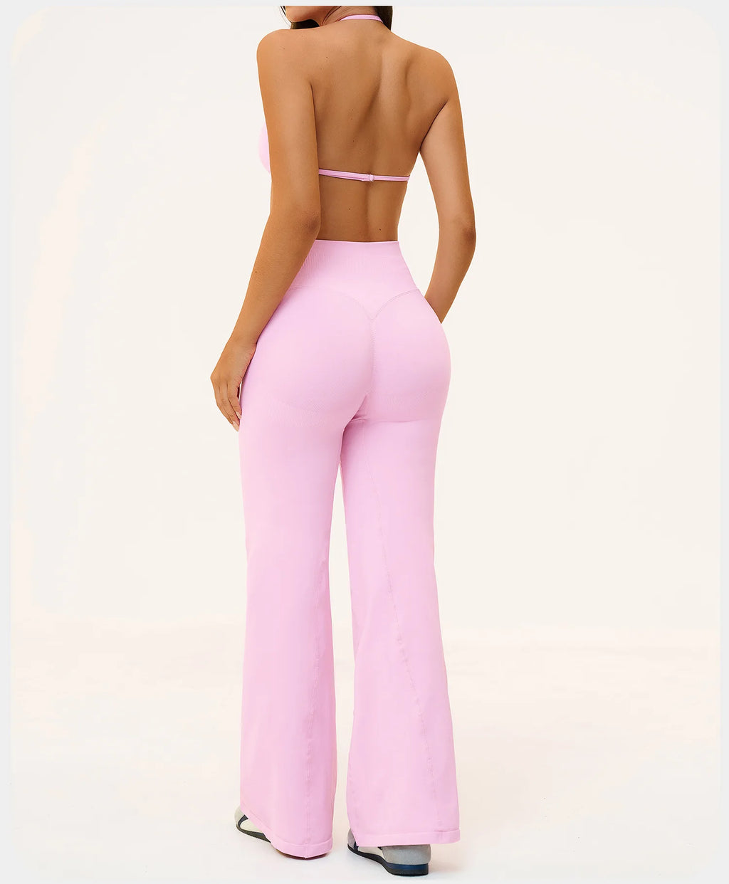 Seamless Yoga Suit 2PCS Women Tracksuit Sports Outfits Gym Workout Clothes Breathable Sports Bra Flared Pants Suit Yoga Clothing
