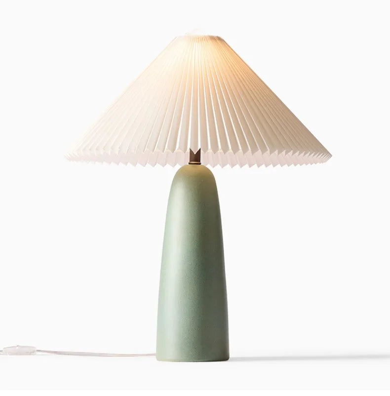 Nordic Design Romantic Atmosphere Pleated Ceramic Table Lamp LED E27 Minimalist Modern Light Fixture Bedroom Bedside Living Room
