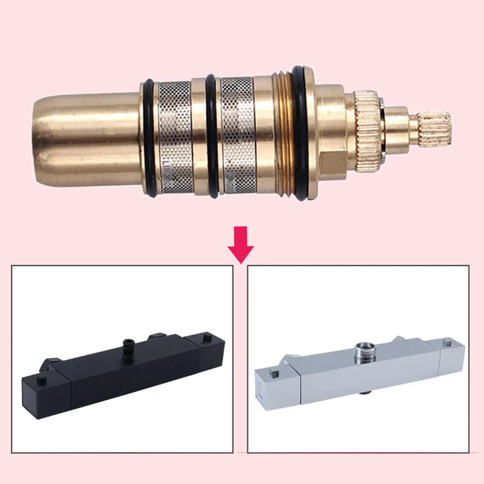 Disc Cartridges Bathroom 20-90 °C Laundry Drip Resistant Kitchen Tap Brass Quarter Turn Home Improvement Thermostatic Cartridge