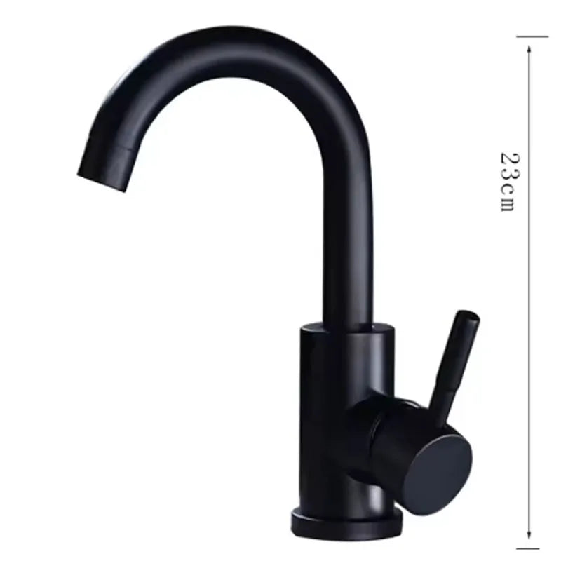 304 Stainless Bathroom Basin Faucet Steel Hot Cold Wash Mixer Crane Tap 360 Rotation Sink Faucets Single Lever Tap For Bathroom