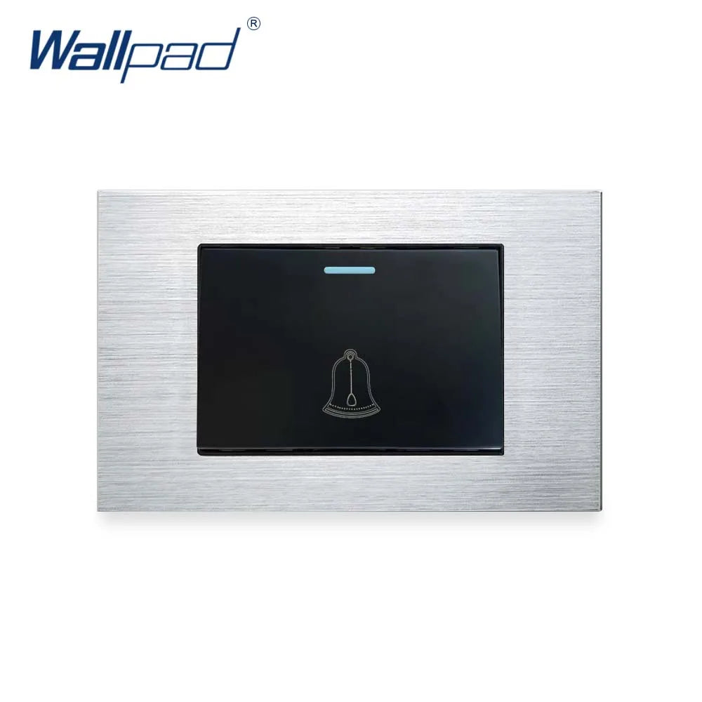 Doorbell Reset Wall light Switch Wallpad Tempered Glass Panel Push Button 118*75mm 16A AC 110-250V