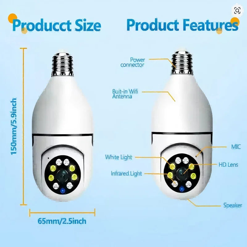 Smart Wireless Security Camera 2.4GHz WiFi, Plug & Play No Installation, Indoor Outdoor, Pet Monitoring for Home Travel Rental,