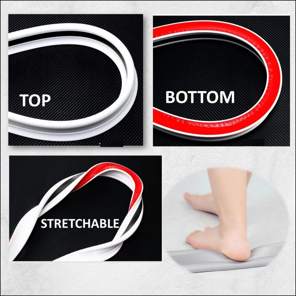 Bathroom Water Stopper Shower Barrier Door Threshold Water Blocking Wash Basin Splashproof Bendable Silicone Sealing Dam Barrier