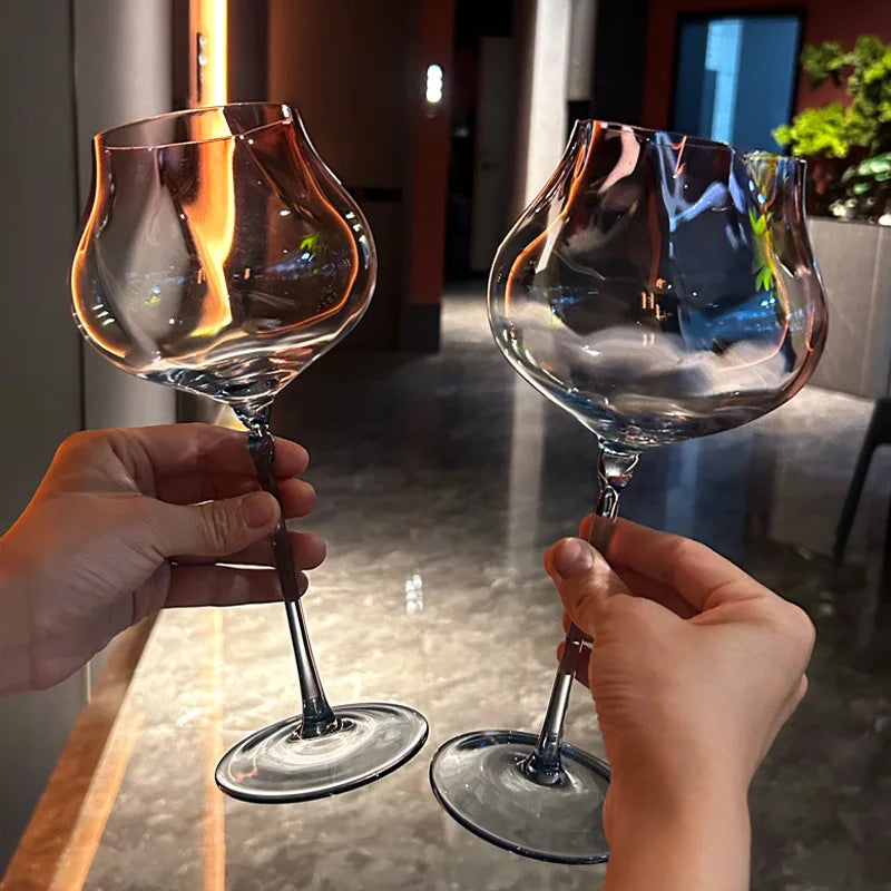 750ml Set of 2 pieces  Large Capacity Gradient Red Wine Glasses Burgundy Bordeaux Wine Glasses High-end Crystal Glass Barware ﻿