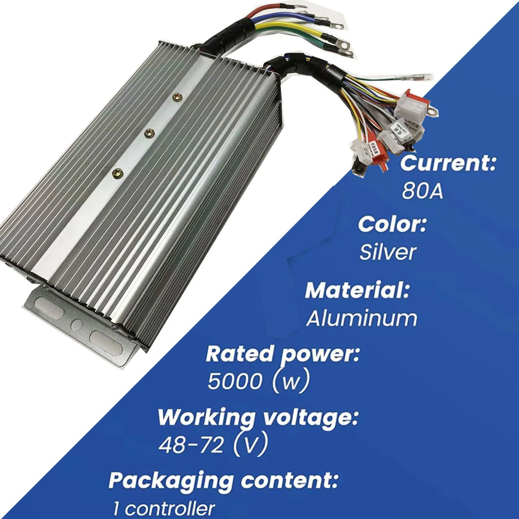 Electric Bicycle Controller 36V 48V 72V 84V 1000W 1500W 2000W 2500W 3000W 5000W 60-80A Triciclo FOC Controller for E- Scooter