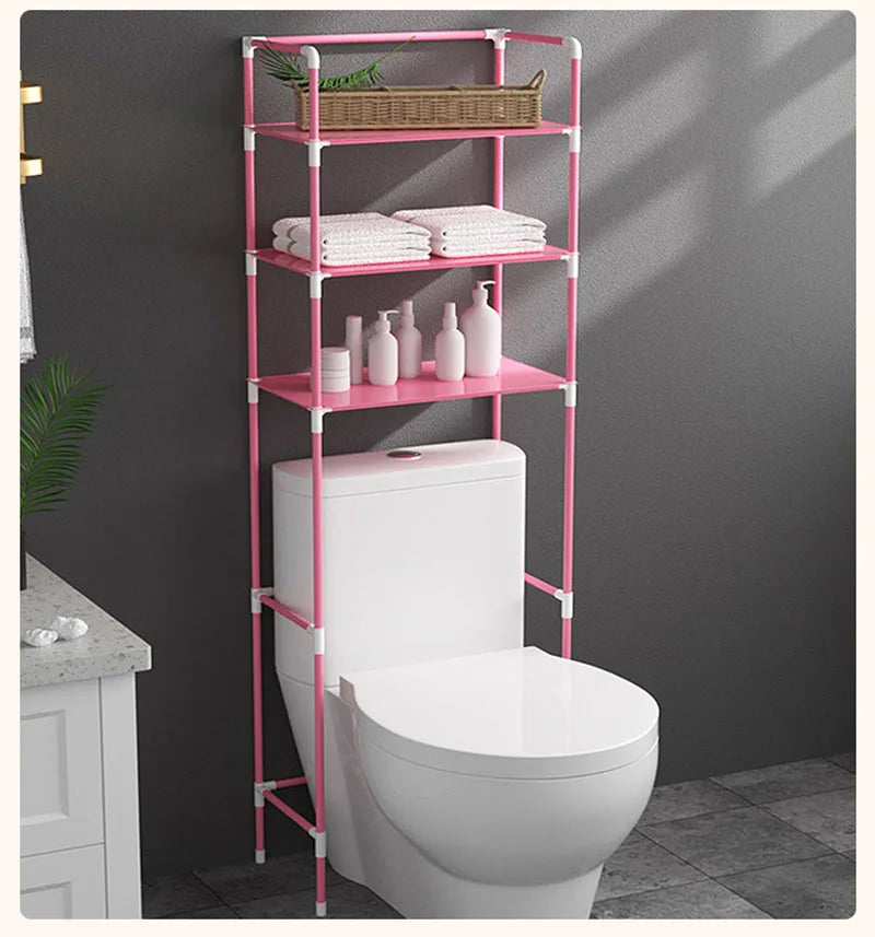 Over The Toilet Storage Rack Multilayer Floor-mounted Bathroom Shelf Large Capacity Toilet Storage Cabinet Space Saver Organizer