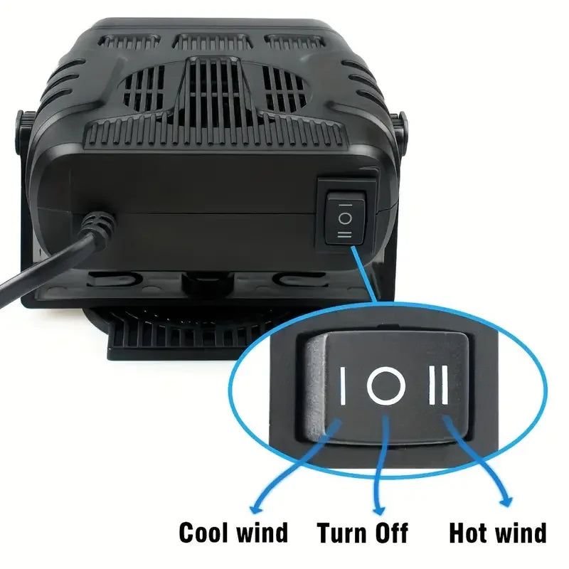 Car Heater Air Fan 12V Portable Demister Defroster Heating Fan Dryer Windshield Defogging Accessroies