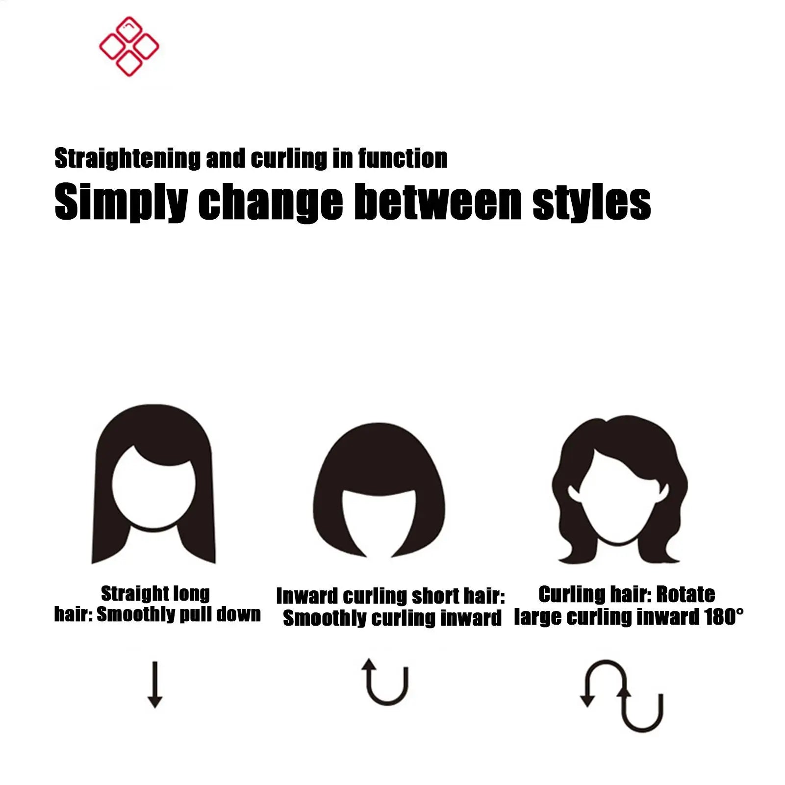 Cordless Hair Straightener 2-in-1 Rechargeable Curler with LED Display 3 Temperature Settings Cordless Straightener for Women
