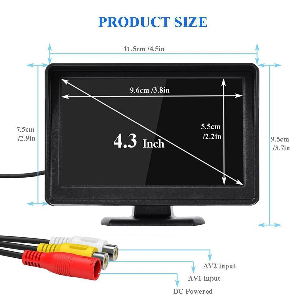 Easy Installation 4.3Inch or Rear View Camera Monitor Screen Reversing Camera for Car Parking Parking System Camera for Vehicle