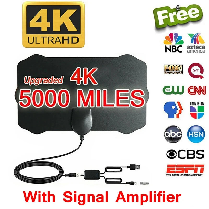 2025 New 4K 8K Indoor Digital TV Antenna HD HDTV Antena DVB-T/T2 DVBT2 Cable TV Antena 5000Miles UHF VHF DTV Antennas Aerial