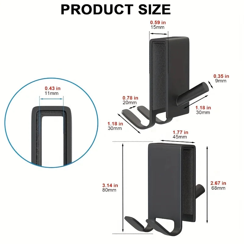 Heavy-Duty Stainless Steel Door Mount Shower Hook - Space-Saving Bathroom Organizer - Durable Home Storage Solutions-3.14x1.77in