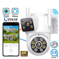 4K PTZ Wifi IP Camera 8MP Dual Lens AI Human Detection Wireless Outdoor Security CCTV with Dual Screens ICSEE App Control