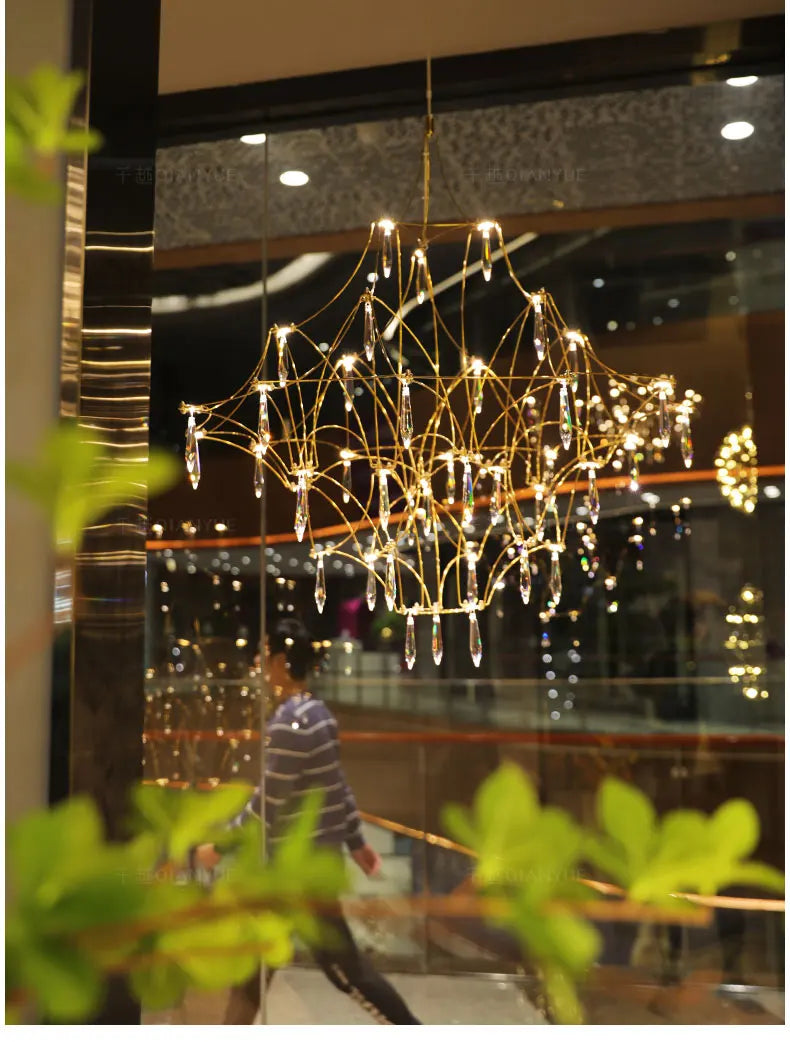 Luxury Chandelier LED Crystal Chandelier Restaurant Modern Light Romantic Living Room Villa Full of Stars Decorative Lighting
