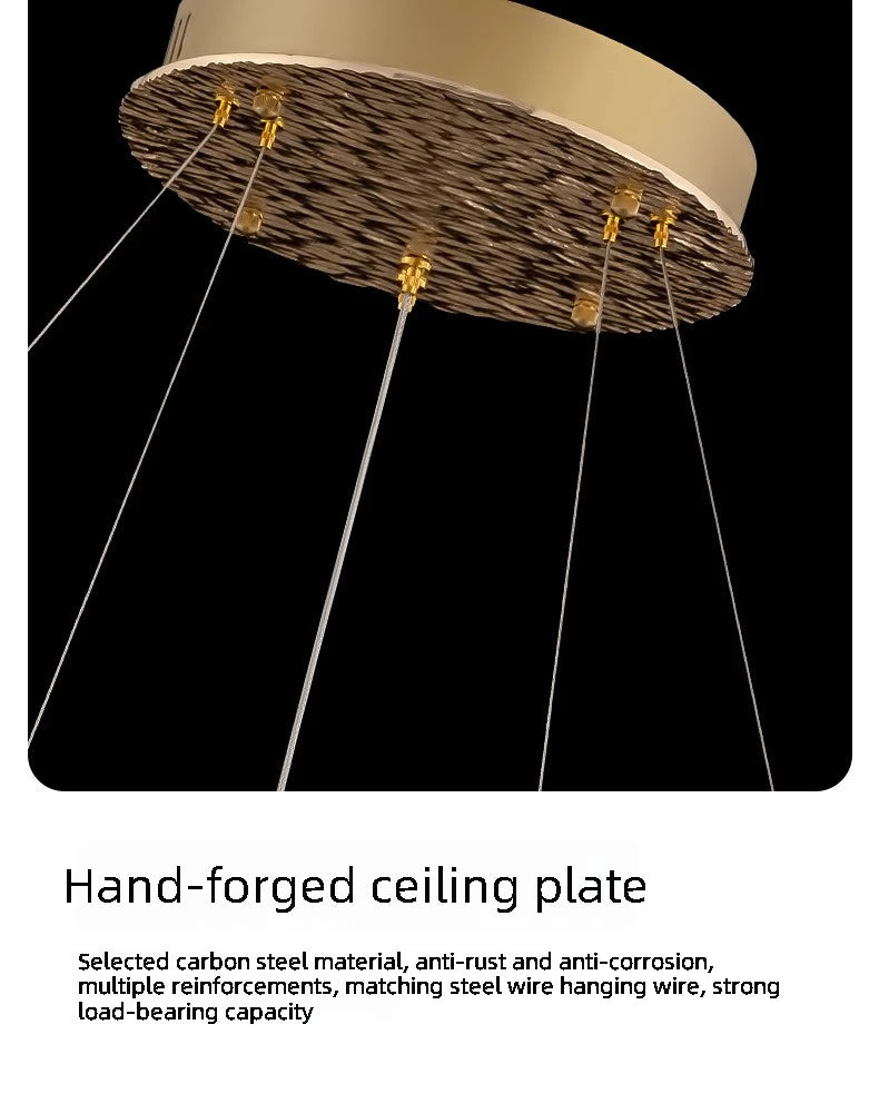 Modern Light Luxury Living Room Chandelier Round Led Hall Light Designer Creative Model Room Bedroom Dining Room Lighting