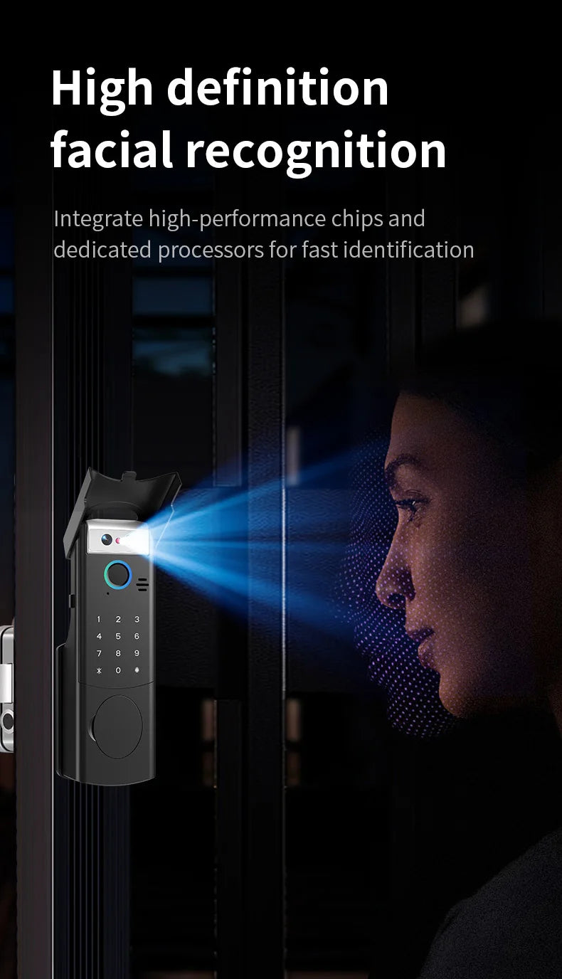 Waterproof Smart Lock Remote APP Video Intercom 3D Face Recognition Tuya Smart Home Fingerprint Password IC Card Doorbell Keypad
