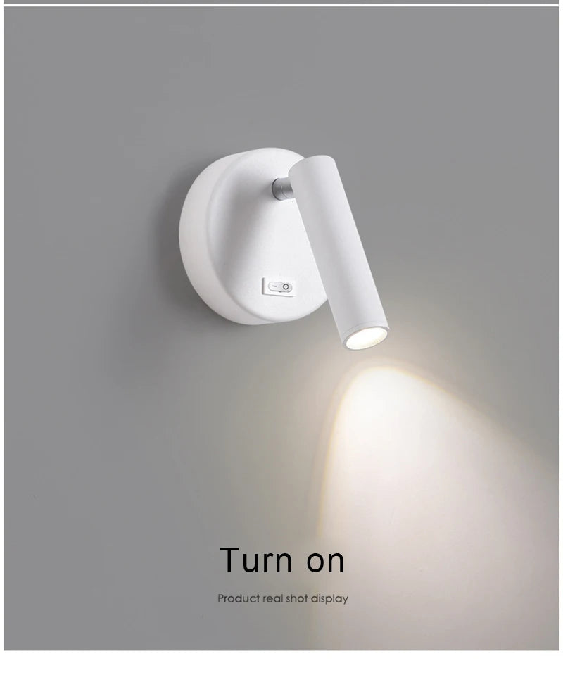 Switch Wall Lamp Modern LED Wall Light Simplicity Spotlights Indoor Lighting Room Decor For Living Room Bedroom Bedside Sconces