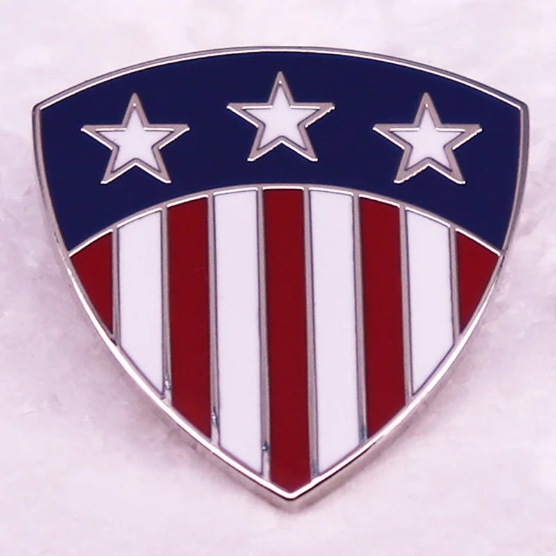 America Flag shield shape badge Enamel Pin brooch jewelry