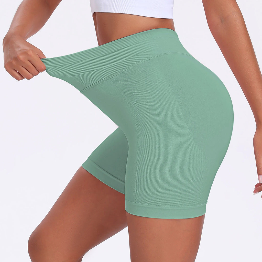 Summer Women Sexy Seamless Fitness Sports Biker Shorts Low Waist Gym Short Workout Scrunch Butt Yoga Leggings