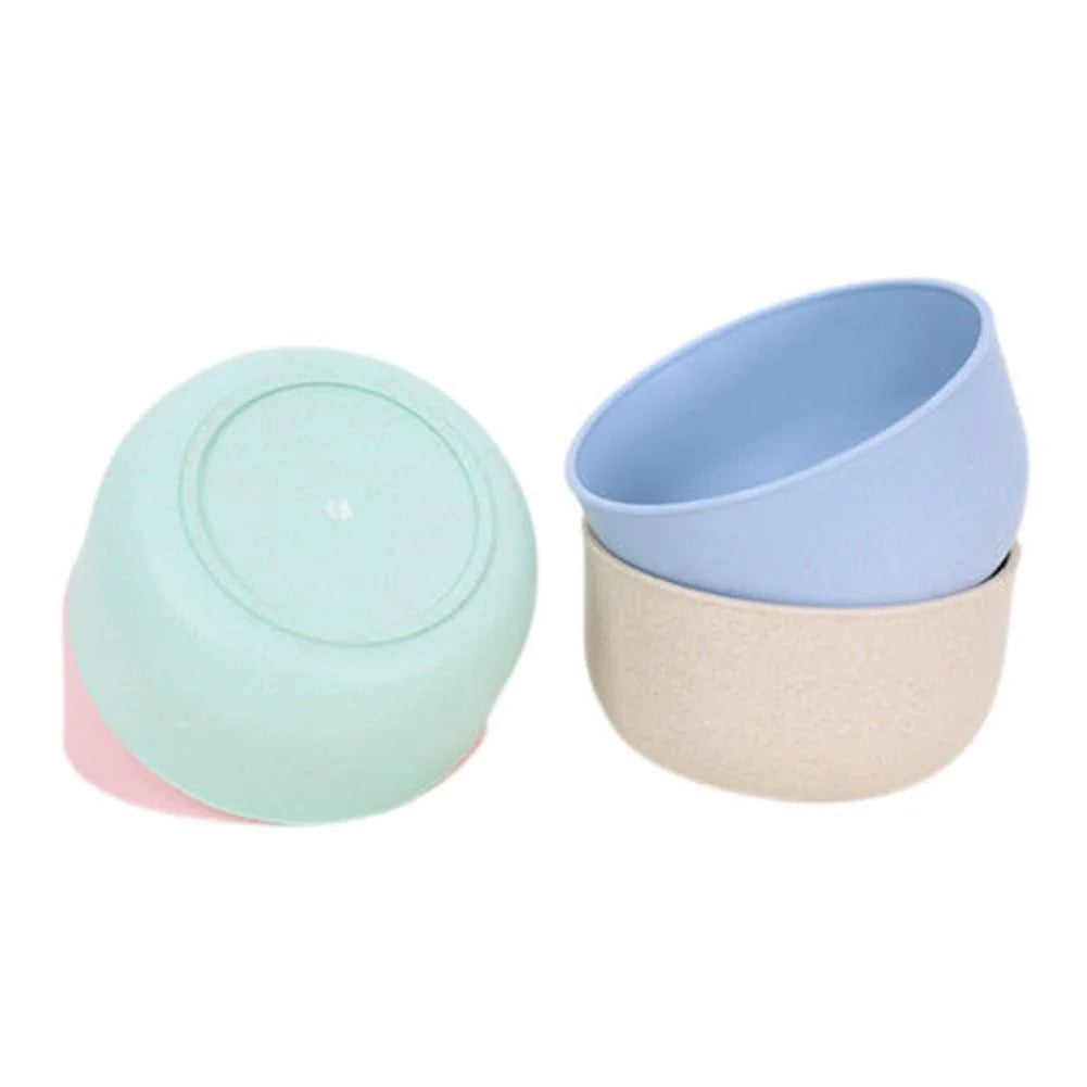 4 PCS/Set Wheat Straw Bowl Fruit Vegetable Dessert Rice Bowl Safe Household Tableware Kitchen Dining