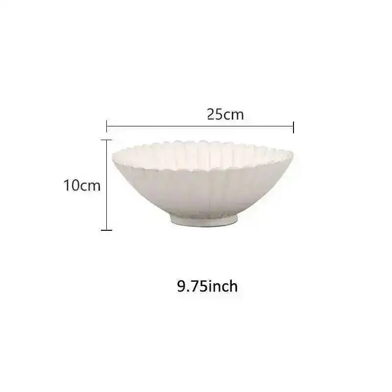 Kiln Changing Japanese Dinner Plates Ceramic White Glaze Tableware Set Western Steak Dish Salad Bowl Spoon Home Hotel Dinnerware