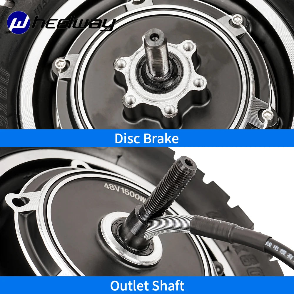 Electric Scooter Motor Folding Scooter Wheel Shared for Dual Drive Motor, 10 inch, 48V, 1000W, 60V, 1200W, 1500W, 50 Km/h