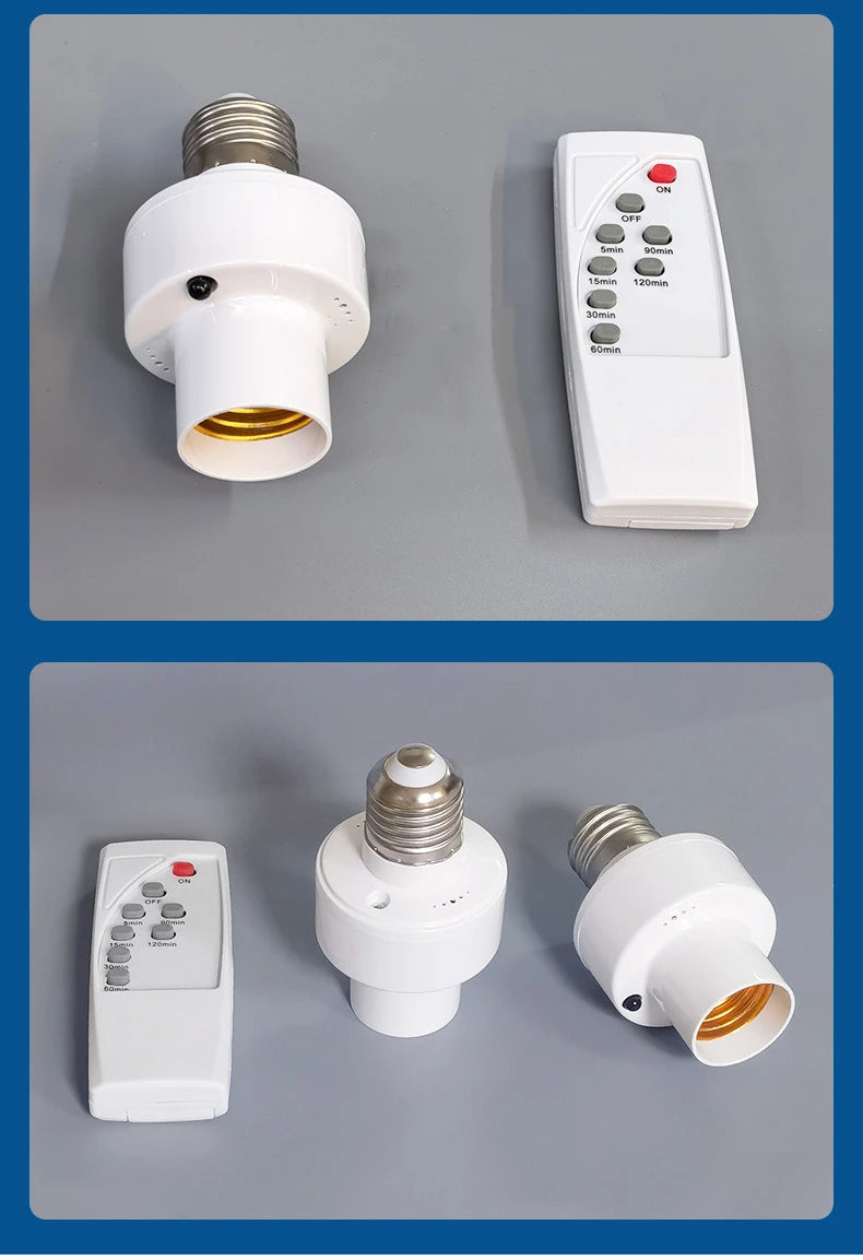 E27 Smart Lamp Holder Infrared Wireless Remote Control Timer Switch AC85-265V 220V 110V House Switch Baby Room Bedroom Switch