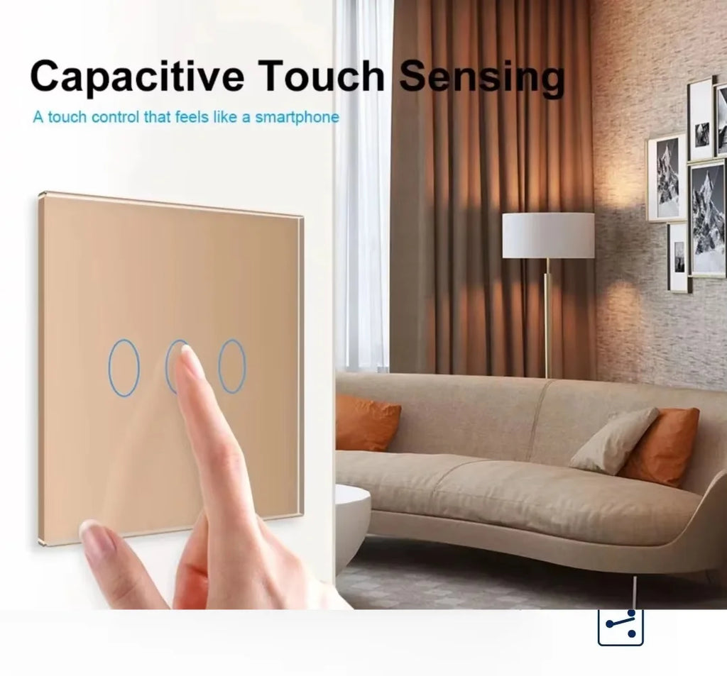 Livolo US/AU Standard Wall Touch Switch Crystal Glass Panel Touch Control Light Switch AC 110~250V/50~60Hz