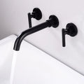 BAKALA Brass Matte Black Bathroom Sink Faucet Tap Hot Cold Wash Basin Water Swivel Spout Wall Mounted Bath Mixer