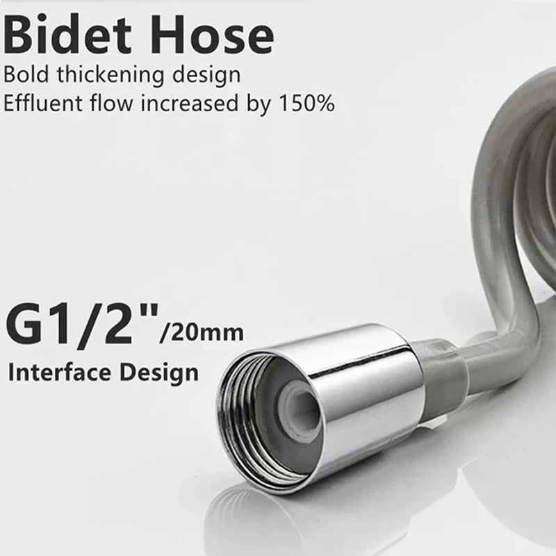 Black Toilet Bidet Faucet Handheld Sprayer Stainless Steel Bathroom Hand Bidet Sprayer Set Hose Toilet Self Cleaning Shower Head