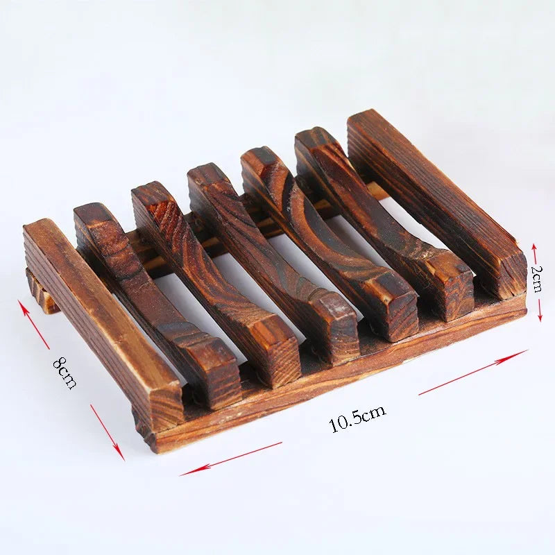 Natural Bamboo Soap Box Dishes Bath Soap Holder Wooden Case Tray Mildew Resistant Drain Bathroom Washroom Accessory