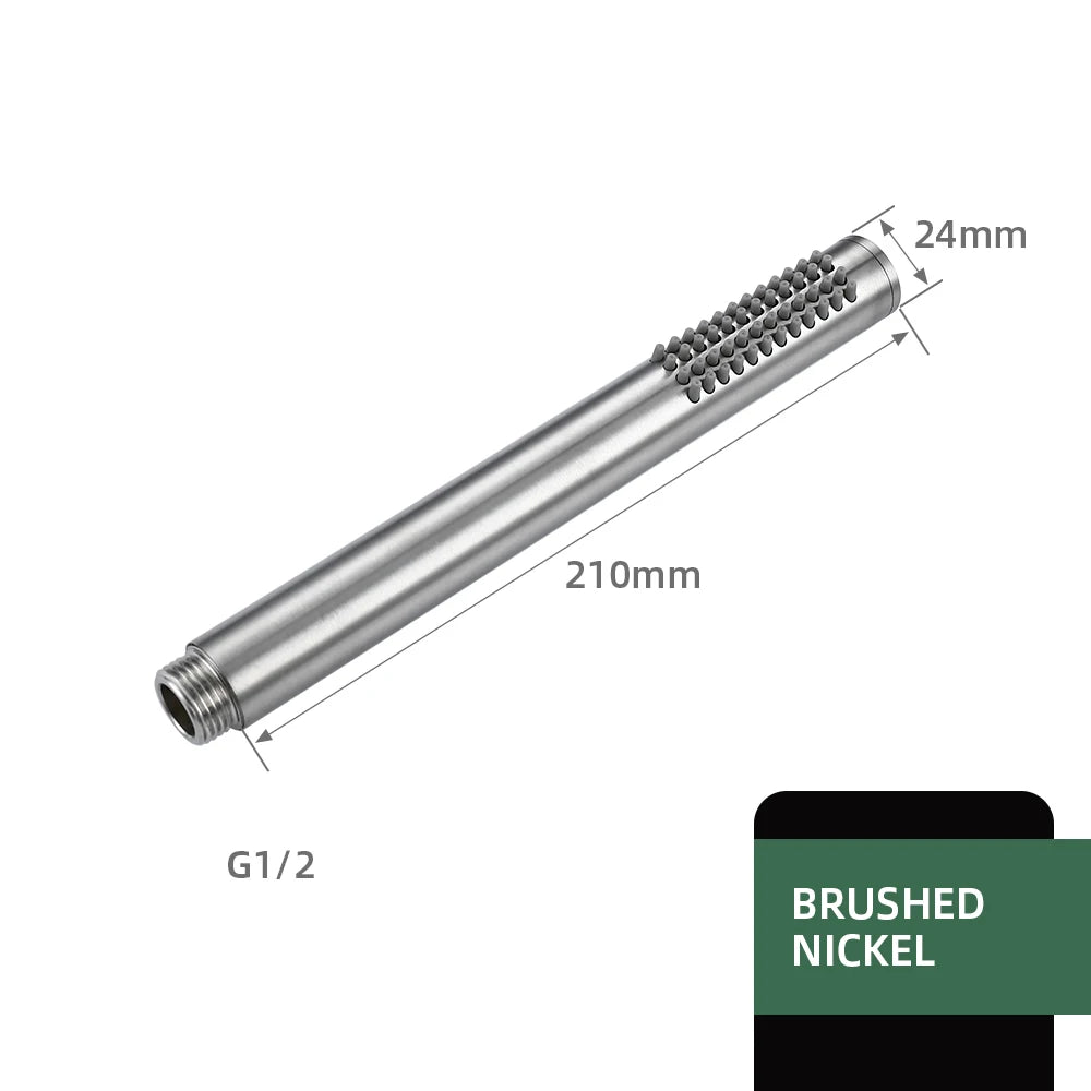 Black Handheld Bathroom Faucet High-pressure Water-Saving Shower Head Hardware Accessories Round Solid Brass Hand-Hold Shower