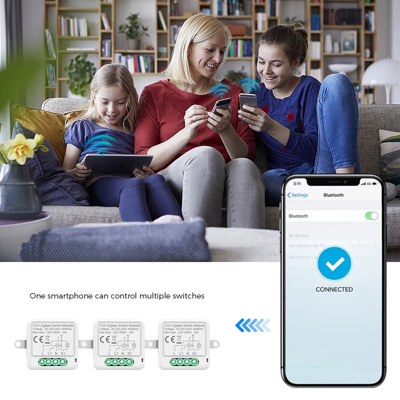 Avoir Tuya Smart Life Home Control Mini Wifi Module Wireless Gold Light Switches 1-4 Gang 2 Way Alexa Rocker Toggle Switch 220V