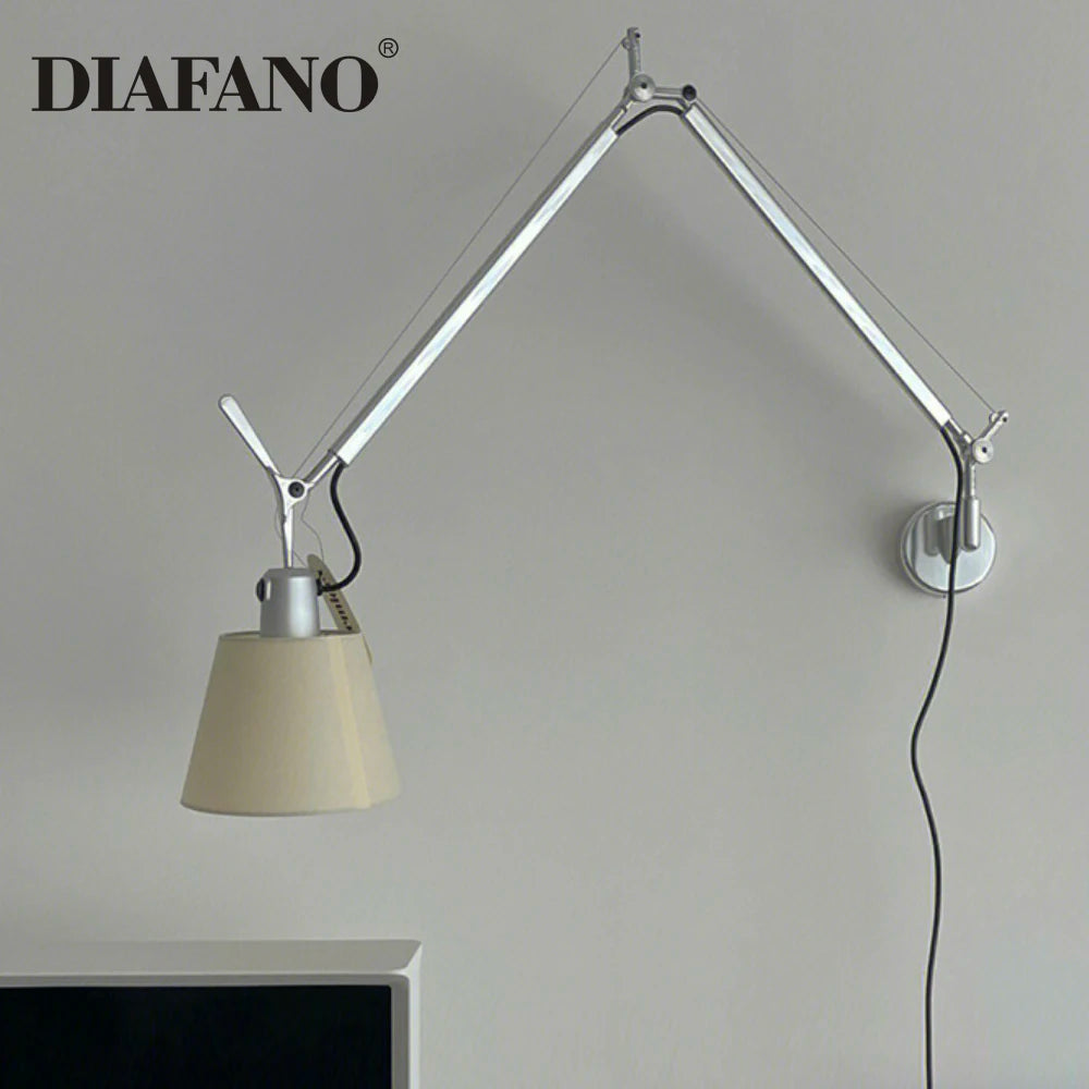 Adjustable Wall Lamp Aluminum Modern Foldable Long Swing Arm  sconces lamps Telescopic wall lights Bedside Study Reading Sconce