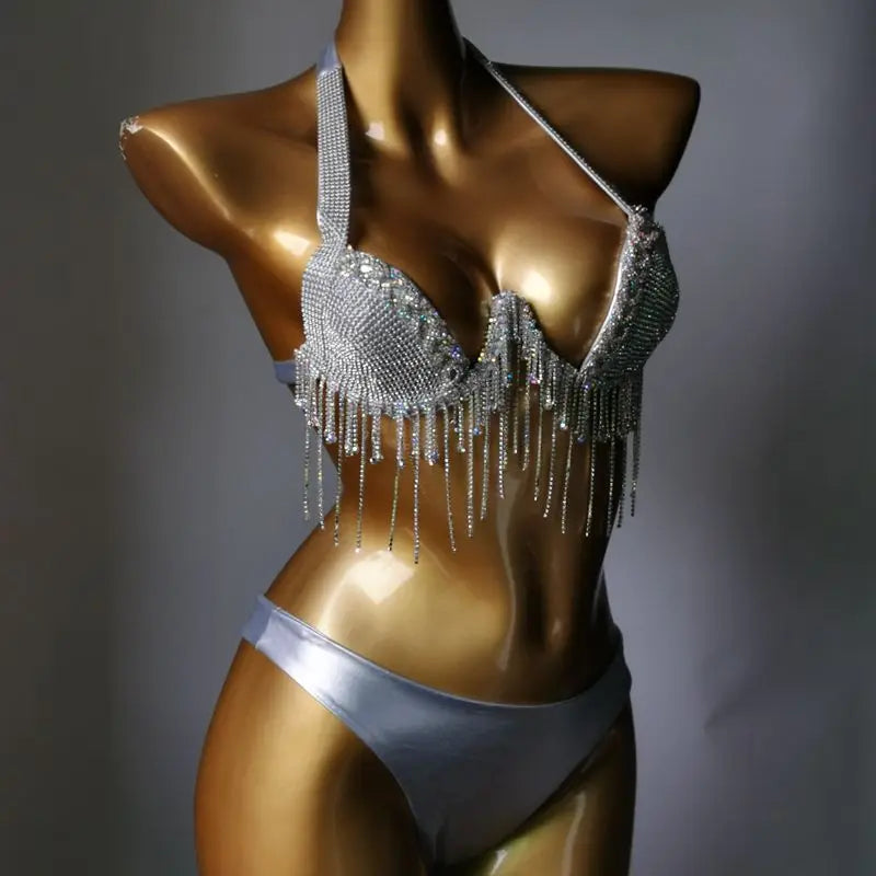 2023 newest crystal bikini swimwear fashion bar bikini blingbling swimwear bikini popular bathingsuit bikini