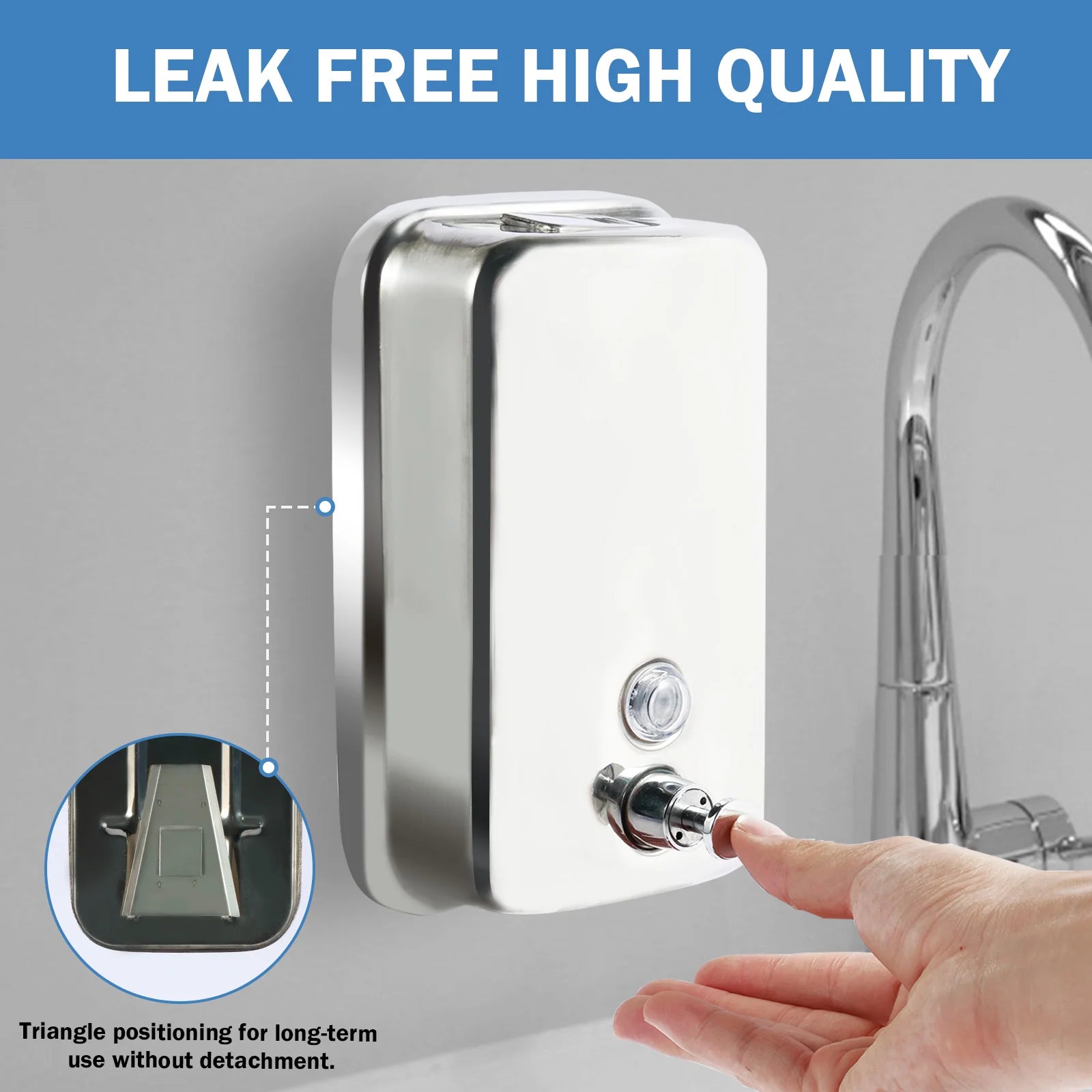 850ML/1050ML Stainless steel Wall Mount Soap Dispenser Bathroom Liquid Soap Detergent Shower Gel Storage Bottle Toilet Kitchen
